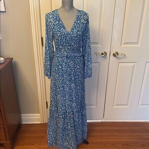 Floral Blue Maxi Dress